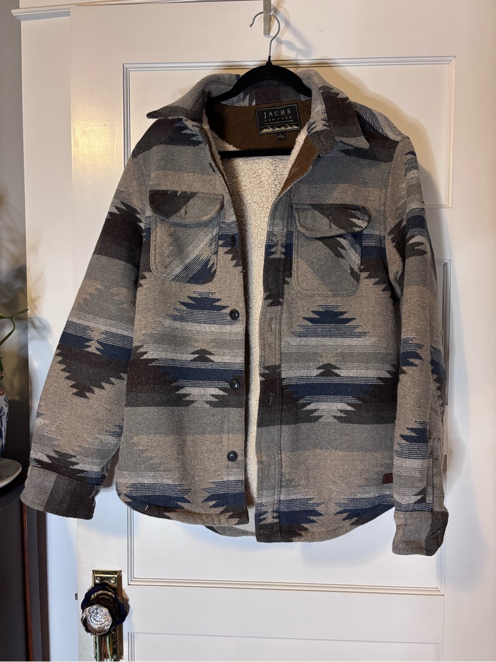 Jachs Gray and Navy Patterned Wool-Blend Jacket